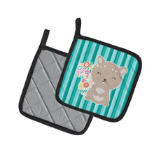 Load image into Gallery viewer, Flowered Squirrel Pot Holders - Set of 2 - Heat-Resistant Kitchen Essentials BB6936PTHD