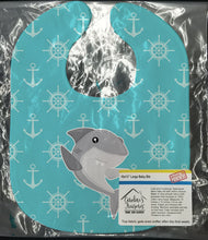 Load image into Gallery viewer, Shark on Blue Nautical Baby Bib BB6940BIB