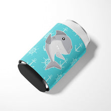 Load image into Gallery viewer, Shark on Blue Nautical Can or Bottle Hugger BB6940CC