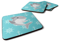 Load image into Gallery viewer, Shark on Blue Nautical Foam Coaster  BB6940FC