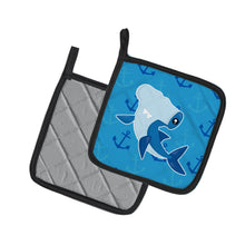 Load image into Gallery viewer, Hammerhead Shark on Anchors Pot Holders - Set of 2 - Heat-Resistant Kitchen Essentials BB6941PTHD