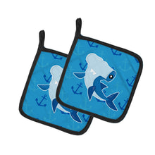 Load image into Gallery viewer, Hammerhead Shark on Anchors Pot Holders - Set of 2 - Heat-Resistant Kitchen Essentials BB6941PTHD