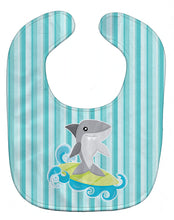 Load image into Gallery viewer, Surfin Shark on Stripes Baby Bib BB6942BIB