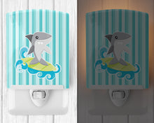 Load image into Gallery viewer, Surfin Shark on Stripes Ceramic Night Light BB6942CNL