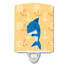 Load image into Gallery viewer, Shark on Beige Nautical Ceramic Night Light BB6946CNL