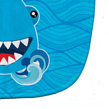 Load image into Gallery viewer, Shark Open Wide in Waves Baby Bib BB6947BIB