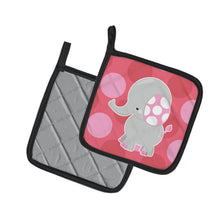 Load image into Gallery viewer, Elephant Big Polkadots Pot Holders - Set of 2 - Heat-Resistant Kitchen Essentials BB6950PTHD