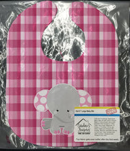 Load image into Gallery viewer, Elephant Pink Gingham Baby Bib BB6952BIB