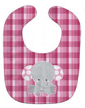 Load image into Gallery viewer, Elephant Pink Gingham Baby Bib BB6952BIB