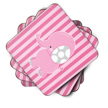 Load image into Gallery viewer, Elephant on Pink Stripes Foam Coaster  BB6955FC
