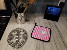 Load image into Gallery viewer, Elephant on Pink Stripes Pot Holders - Set of 2 - Heat-Resistant Kitchen Essentials BB6955PTHD