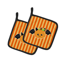 Load image into Gallery viewer, Halloween Pumpkin Bat Pot Holders - Set of 2 - Heat-Resistant Kitchen Essentials BB6959PTHD