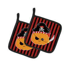 Load image into Gallery viewer, Halloween Pumpkin Pirate Pot Holders - Set of 2 - Heat-Resistant Kitchen Essentials BB6962PTHD