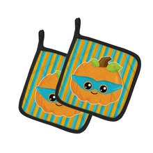 Load image into Gallery viewer, Halloween Pumpkin Superhero Pot Holders - Set of 2 - Heat-Resistant Kitchen Essentials BB6965PTHD