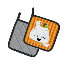 Load image into Gallery viewer, Halloween Pumpkin Mummy Pot Holders - Set of 2 - Heat-Resistant Kitchen Essentials BB6968PTHD