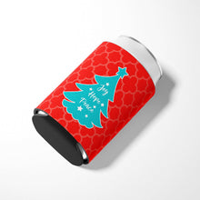 Load image into Gallery viewer, Christmas Tree Red Teal Can or Bottle Hugger BB6969CC
