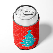 Load image into Gallery viewer, Christmas Tree Red Teal Can or Bottle Hugger BB6969CC