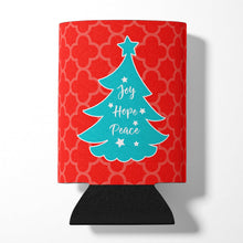 Load image into Gallery viewer, Christmas Tree Red Teal Can or Bottle Hugger BB6969CC