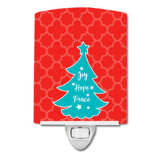 Load image into Gallery viewer, Christmas Tree Red Teal Ceramic Night Light BB6969CNL