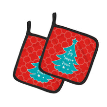 Load image into Gallery viewer, Christmas Tree Red Teal Pot Holders - Set of 2 - Heat-Resistant Kitchen Essentials BB6969PTHD