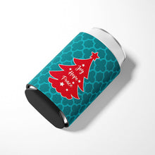 Load image into Gallery viewer, Christmas Tree Teal Red Can or Bottle Hugger BB6970CC