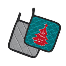 Load image into Gallery viewer, Christmas Tree Teal Red Pot Holders - Set of 2 - Heat-Resistant Kitchen Essentials BB6970PTHD