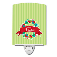 Load image into Gallery viewer, Christmas Wreath Presents Green Ceramic Night Light BB6977CNL