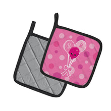 Load image into Gallery viewer, Breast Cancer Awareness Ribbon Balloons Pot Holders - Set of 2 - Heat-Resistant Kitchen Essentials BB6979PTHD