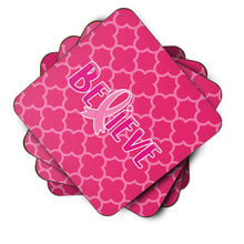 Load image into Gallery viewer, Breast Cancer Awareness Ribbon Believe Foam Coaster  BB6980FC