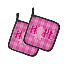 Load image into Gallery viewer, Breast Cancer Awareness Ribbon Hope Pot Holders - Set of 2 - Heat-Resistant Kitchen Essentials BB6981PTHD