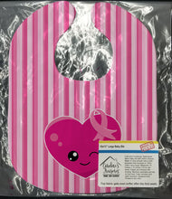 Load image into Gallery viewer, Breast Cancer Awareness Ribbon Heart Baby Bib BB6982BIB