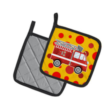 Load image into Gallery viewer, Fireman's Firetruck Pot Holders - Set of 2 - Heat-Resistant Kitchen Essentials BB6998PTHD
