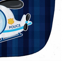 Load image into Gallery viewer, Police Helicopter Baby Bib BB7008BIB