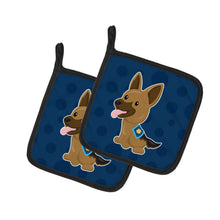Load image into Gallery viewer, Police German Shepherd Pot Holders - Set of 2 - Heat-Resistant Kitchen Essentials BB7010PTHD