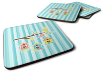Load image into Gallery viewer, Birdhouses on Blue Stripes Foam Coaster  BB7011FC
