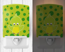 Load image into Gallery viewer, Bird on Green Polkadots Ceramic Night Light BB7012CNL