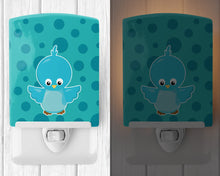 Load image into Gallery viewer, Bird on Blue Polkadots Ceramic Night Light BB7013CNL