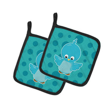 Load image into Gallery viewer, Bird on Blue Polkadots Pot Holders - Set of 2 - Heat-Resistant Kitchen Essentials BB7013PTHD