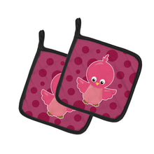 Load image into Gallery viewer, Bird on Pink Polkadots Pot Holders - Set of 2 - Heat-Resistant Kitchen Essentials BB7014PTHD