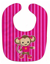 Load image into Gallery viewer, Monkey on Pink Stripes Baby Bib BB7020BIB