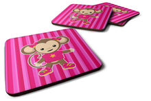 Load image into Gallery viewer, Monkey on Pink Stripes Foam Coaster  BB7020FC
