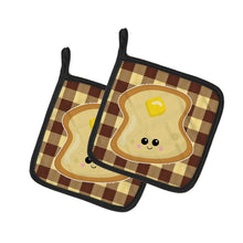 Load image into Gallery viewer, Buttered Toast Face Pot Holders - Set of 2 - Heat-Resistant Kitchen Essentials BB7041PTHD