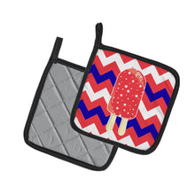 Load image into Gallery viewer, Ice Pop Popsicle Red White Blue Pot Holders - Set of 2 - Heat-Resistant Kitchen Essentials BB7063PTHD