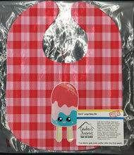 Load image into Gallery viewer, Ice Pop Popsicle Face Gingham Baby Bib BB7067BIB