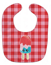Load image into Gallery viewer, Ice Pop Popsicle Face Gingham Baby Bib BB7067BIB