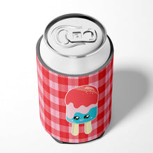 Load image into Gallery viewer, Ice Pop Popsicle Face Gingham Can or Bottle Hugger BB7067CC