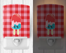 Load image into Gallery viewer, Ice Pop Popcicle Face Gingham Ceramic Night Light BB7067CNL