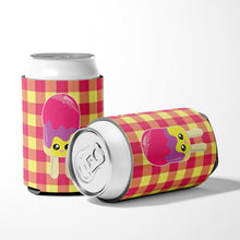 Load image into Gallery viewer, Ice Pop Popsicle Face Gingham Can or Bottle Hugger BB7068CC