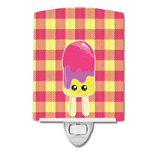 Load image into Gallery viewer, Ice Pop Popcicle Face Gingham Ceramic Night Light BB7068CNL