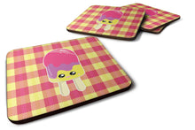 Load image into Gallery viewer, Ice Pop Popsicle Face Gingham Foam Coaster  BB7068FC